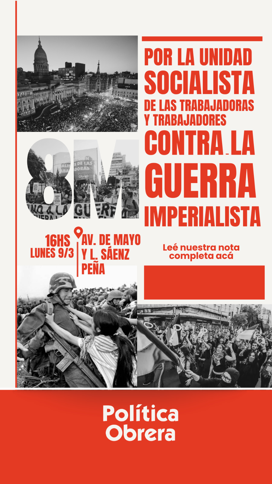 8 de Marzo: Por la unidad socialista internacional de las trabajadoras y trabajadores contra la guerra imperialista